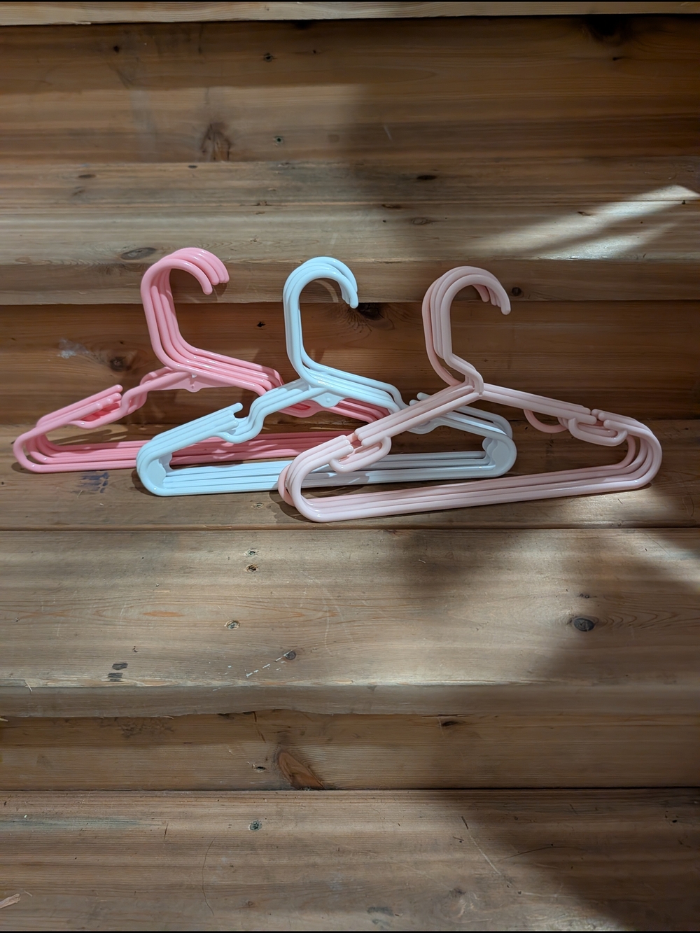 Kids Plastic Hangers Set - Pink, White, Blush